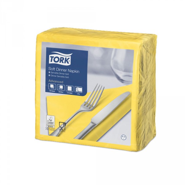 Tork Dinnerserviette Soft farbig 39x39 cm, 3-lagig 1/4 oder 1/8